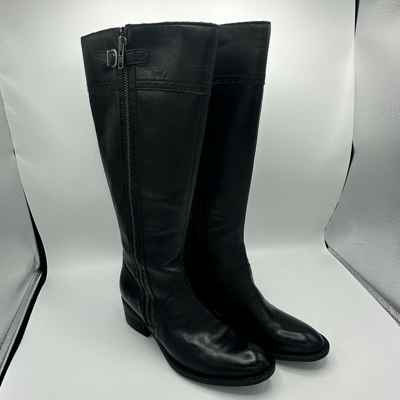 WIDE CALF 9M Like New Born Size Tall Black Boots “Poly” Style - Picture 4 of 9